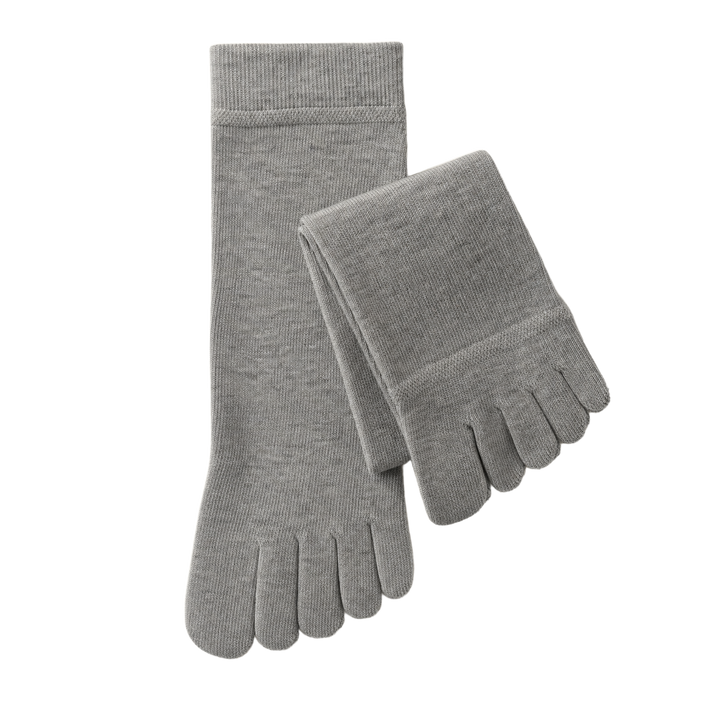 Pentoe heather grey five-toe crew socks