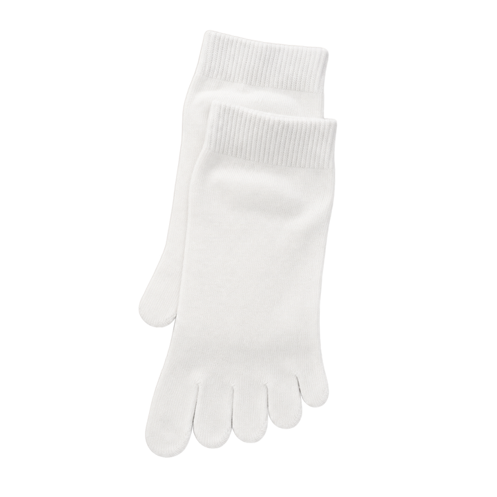 Pentoe white five-toe crew socks